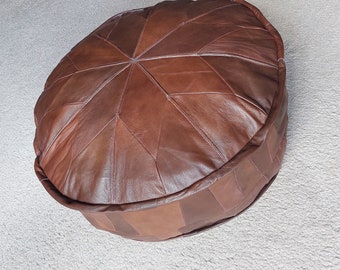 Handmade Leather Pouf: Calming Pet Bed for Cat or Small Dog