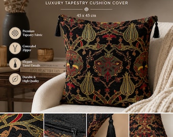 Black Pattern Cushion Cover 18x18 Inch Decorative Pillow Case