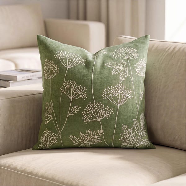 Embroidered Chenille Floral Cushion, 3D Dandelion Handmade Home Decor Pillow Cover 45x45cm / 30x50cm