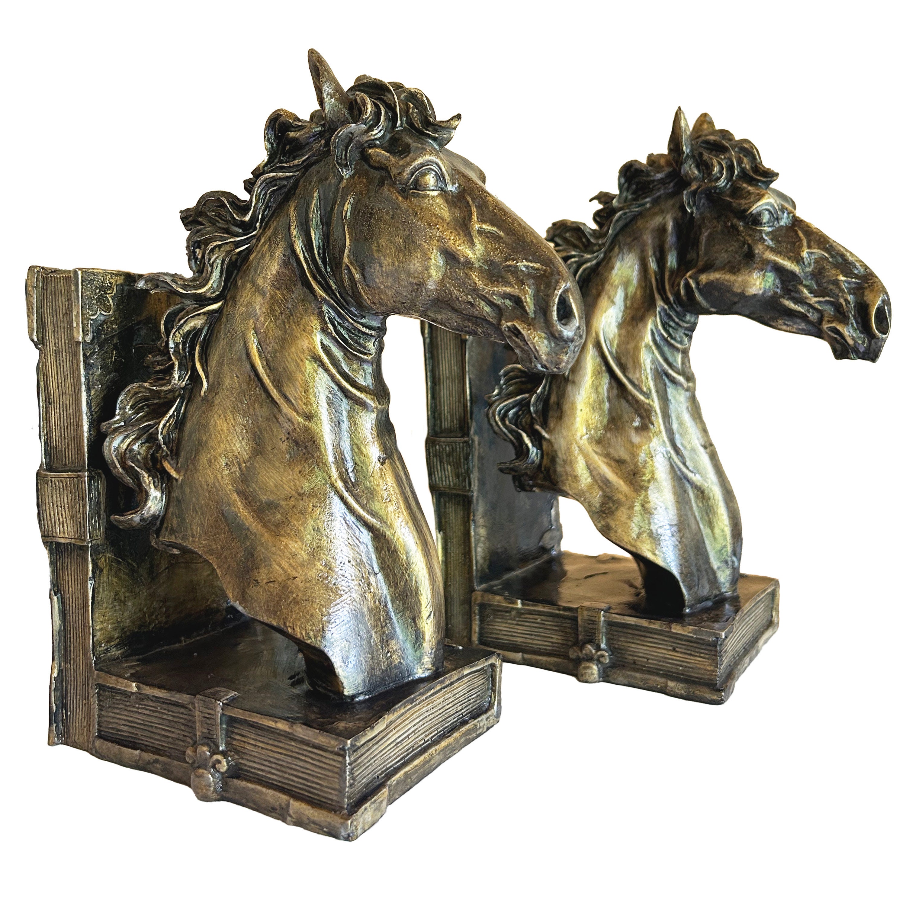 Statues de chevaux / serre-livres (2) - Fer (fonte/fer