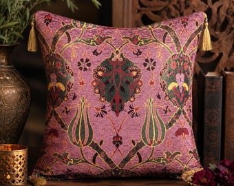Handwoven Cushion Cover | Boho Decorative Pillow Case | Handmade Textured Throw Cover