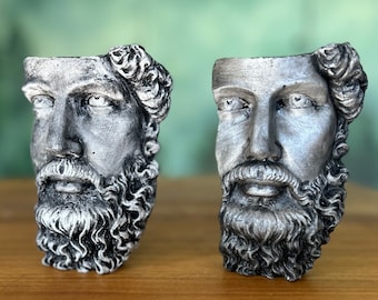Zeus Bust Statue - Concrete Greek God Sculpture, Home Decor