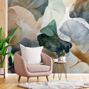 BUNTE BOTANISCHE TAPETE, Vinyl Peel & Stick Entfernbare, selbstklebende Tapete für Schlafzimmer Badezimmer, Wandbild, Hauswanddekoration
