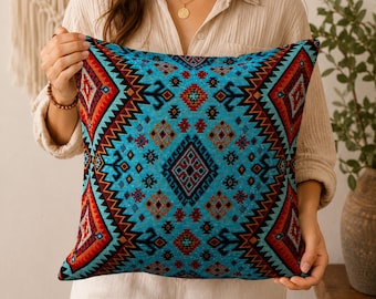 Aztec Tribal Cushion Cover 45x45 cm Boho Sofa Pillow Case UK