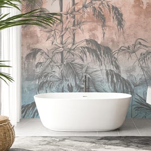 Tropical Wall Mural - Botanical Wallpaper - Vinyl Wallpaper - Floral Wallpaper - Trees Peel and Stick - Self Adhesive Removable