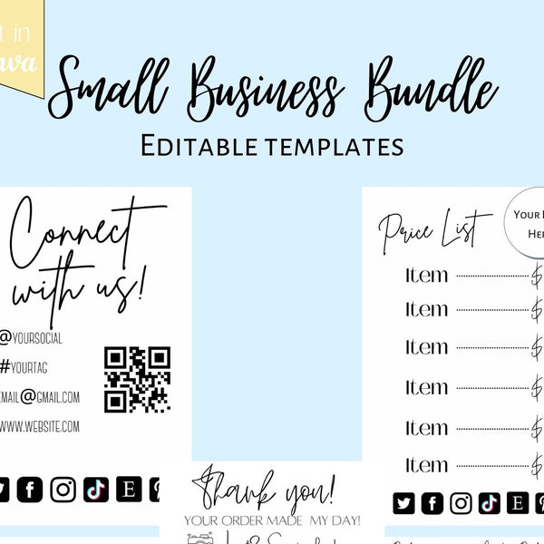 Craft Show Bundle, Small Business Bundle, Order Form Template, Price ...