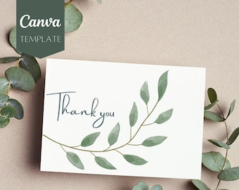 Thank you Card, Printable thank you card, editable thank you card, digital thank you, Canva template, thank you card template