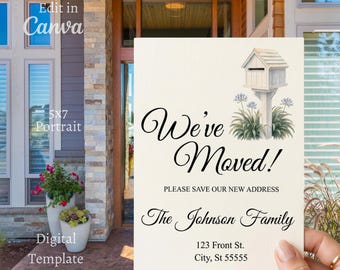 Change of Address Digital Template, We've moved, Printable Address Change Card