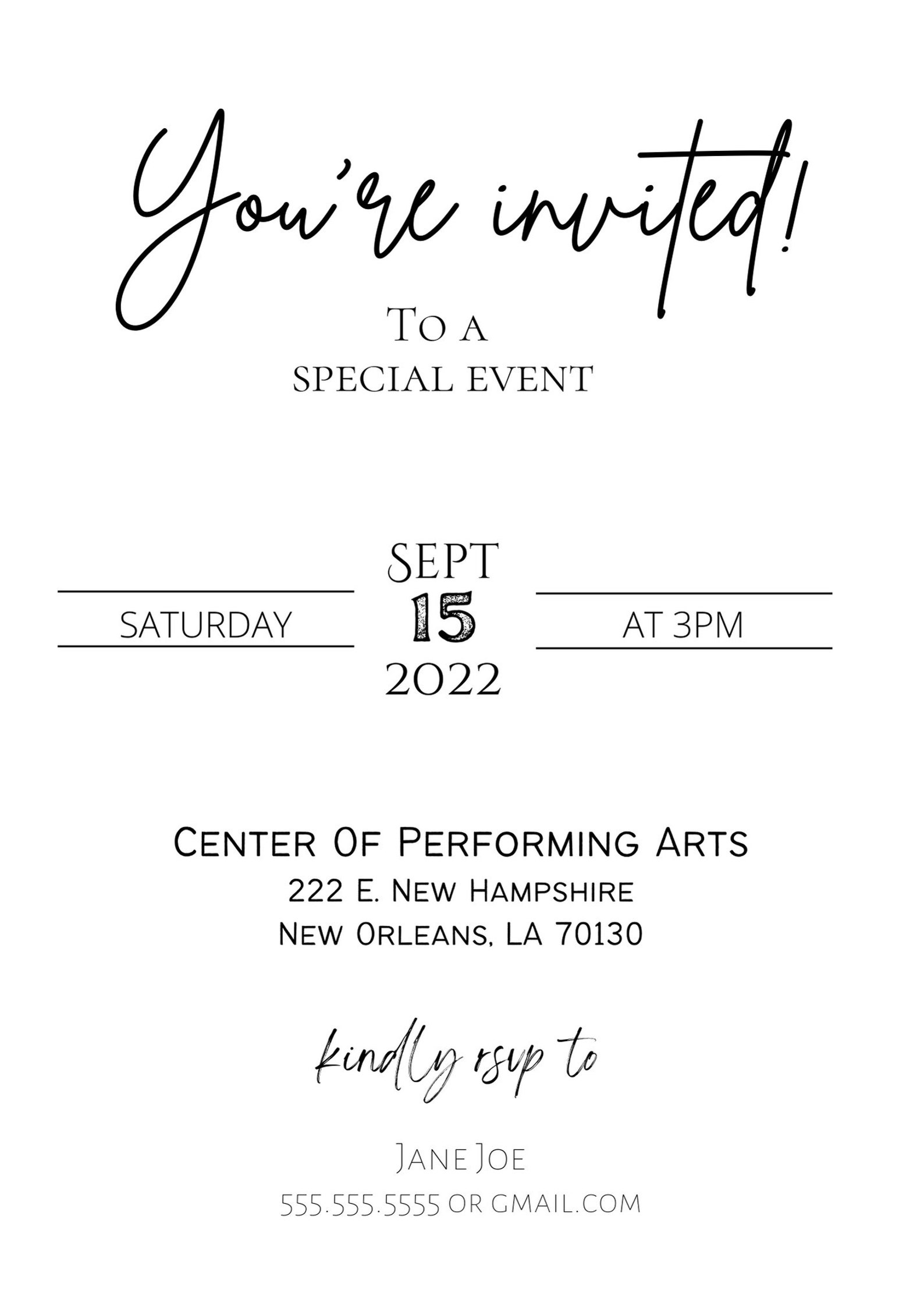 Invitation Digital Download Editable in Canva Customizable Etsy