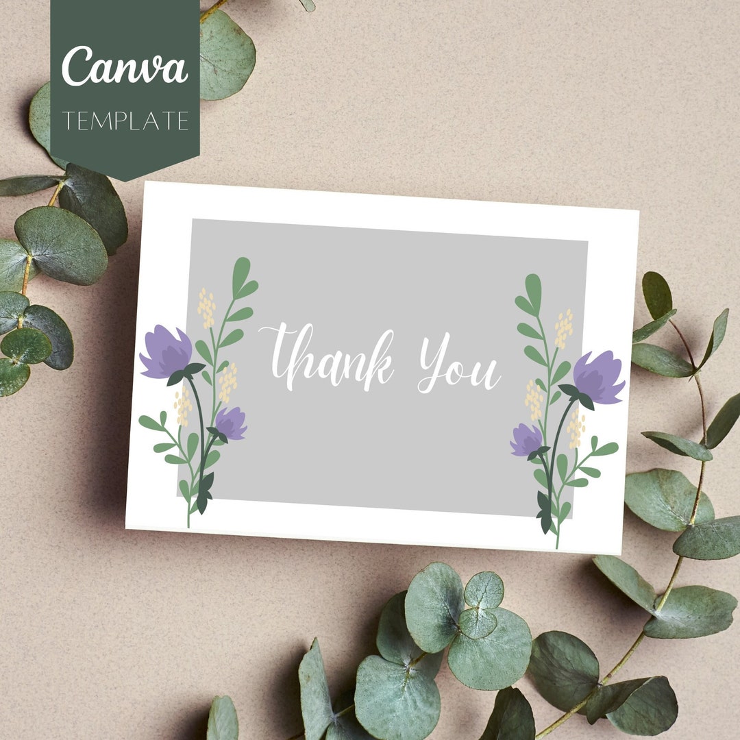 Thank You Card, Printable Thank You Card, Editable Thank You Card, Digital Thank You, Canva ...