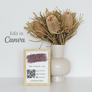 Connect with us sign, Let&#39;s Get Social media sign, small business sign, printable sign, shop sign, Facebook sign, mauve sign