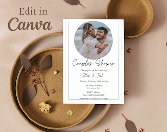 Couples Shower Invitation, couples shower invite, Wedding shower invitation, Invitation template, modern couples shower invite