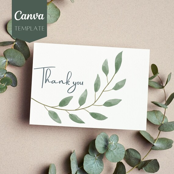 Thank you Card, Printable thank you card, editable thank you card, digital thank you, Canva template, thank you card template