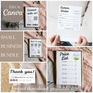 Craft Show Bundle, Bestellschein-Vorlage, Preisliste-Vorlage, Dankeskarten-Vorlage, Vorlage für kleine Unternehmen, zum Bezahlen scannen, kontaktieren Sie uns