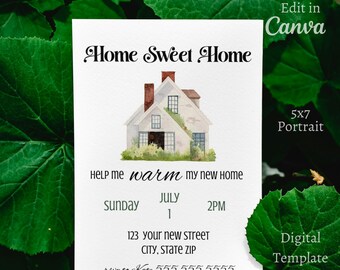 House Warming Invitation Digital Template, House Warming Party, Printable House Warming Invite