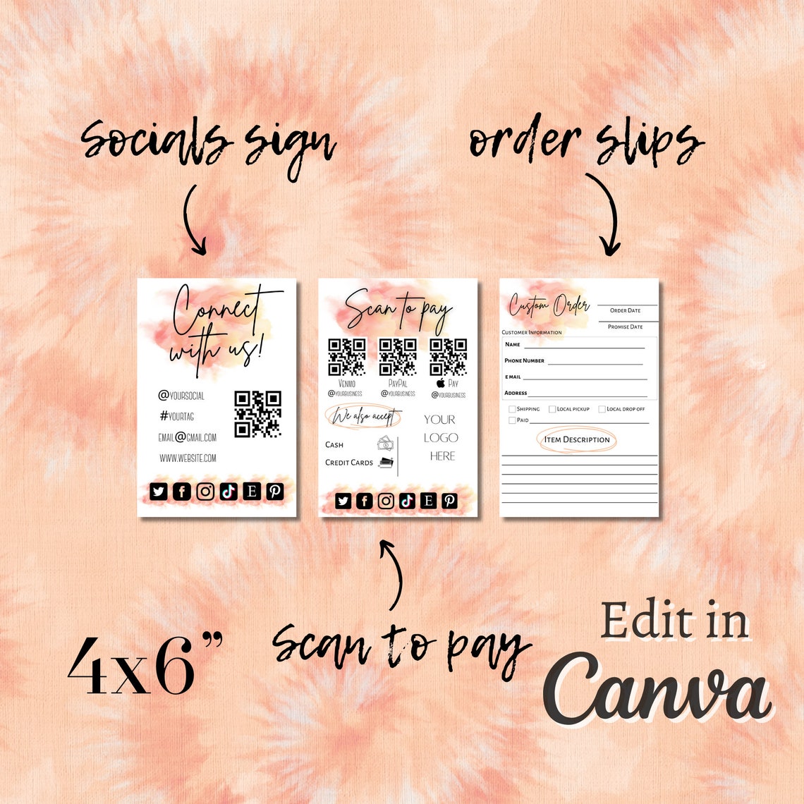 Craft Show Bundle, Order Form Template, Small Business Template, Scan ...