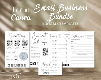 Craft show bundle, order form template, price list template, thank you card template, small business template, scan to pay, connect with us
