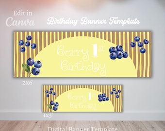 Birthday Banner Template | Happy Birthday Banner | Canva Template | Digital Download | Walgreens Banner Template | Editable Banner