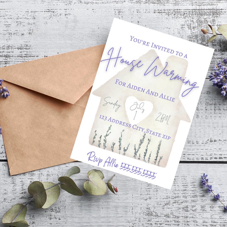Housewarming party, housewarming invitation, digital download, editable invitation, edit and print housewarming invitation, invite template image 2