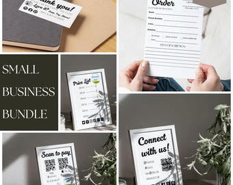 Craft show bundle, order form template, price list template, thank you card template, small business template, scan to pay, connect with us