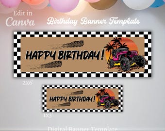 Birthday Banner Template | Happy Birthday Banner | Canva Template | Digital Download | Walgreens Banner Template | Editable Banner