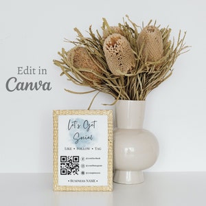 Connect with us sign, Let&#39;s Get Social media sign, small business sign, printable sign, template, instagram sign, facebook sign