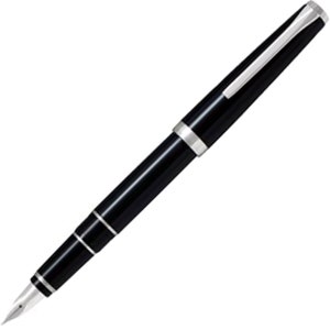 Pilot 60670 Metal Falcon Black Barrel Fountain Pen, Medium Nib