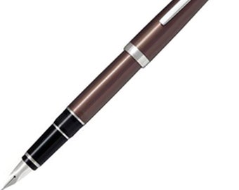 Pilot 60572 Metal Falcon Screw On Brown Barrel Fountain Pen, Fine