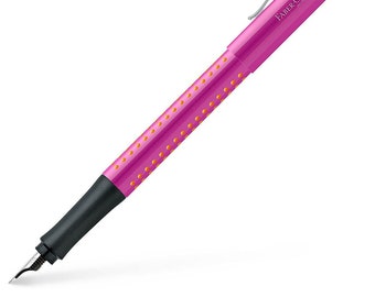 Faber-Castell 140924 Grip 2010 Pink-Orange Fountain Pen, Fine