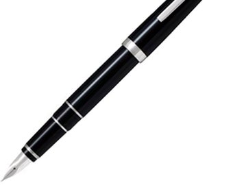 Pilot 60670 Metal Falcon Black Barrel Fountain Pen, Medium Nib