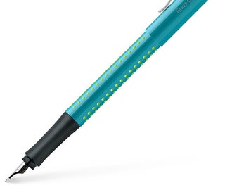 Faber-Castell 140997 Grip 2010 Turquoise-Light Green Fountain Pen, EF