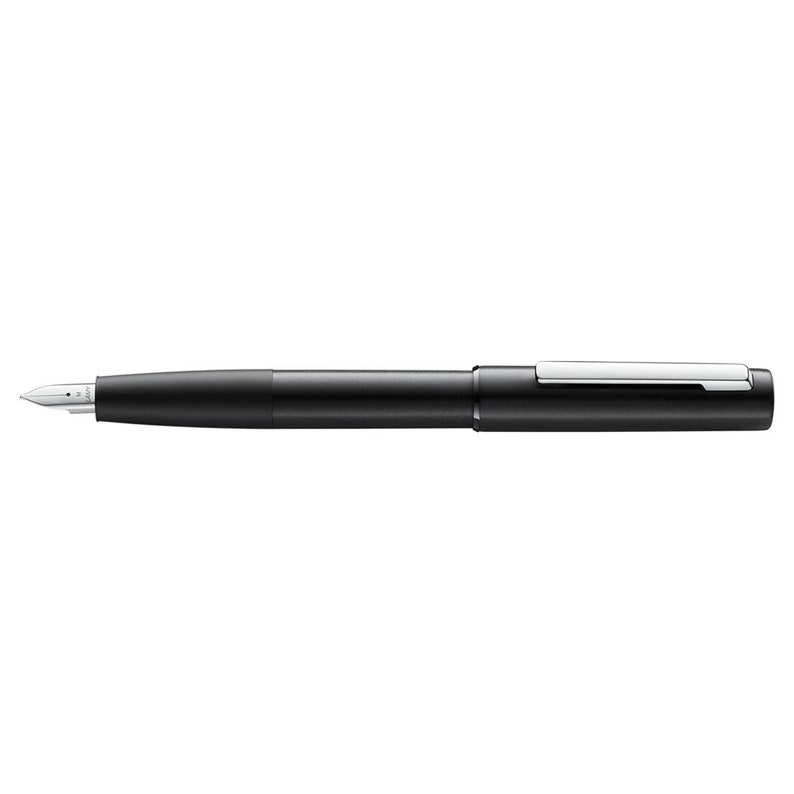 May include: A black fountain pen with a silver clip and nib.