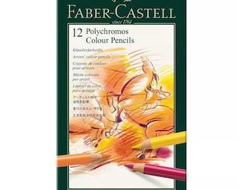 Faber-Castell 110012 Polychromos Soft Colour Pencils, Tin of 12