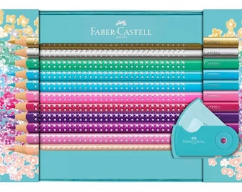 Faber-Castell 201641 Sparkle Triangular Pencil Set, 21 Pieces