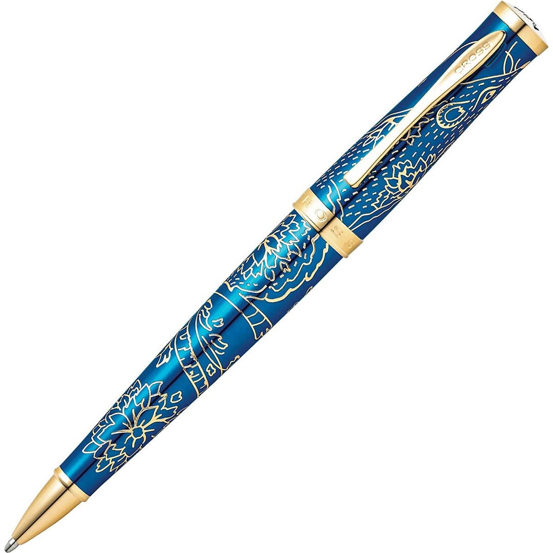 Cross AT031223 Ballpoint Pen Blue Finish Brass Ballpoint Pen Gold