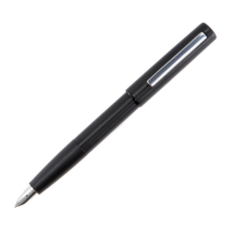 May include: A black fountain pen with a silver trim on the cap.