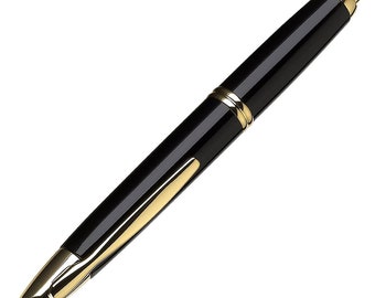 Pilot 60590 Vanishing Point Black and Gold Fountain Pen, Medium