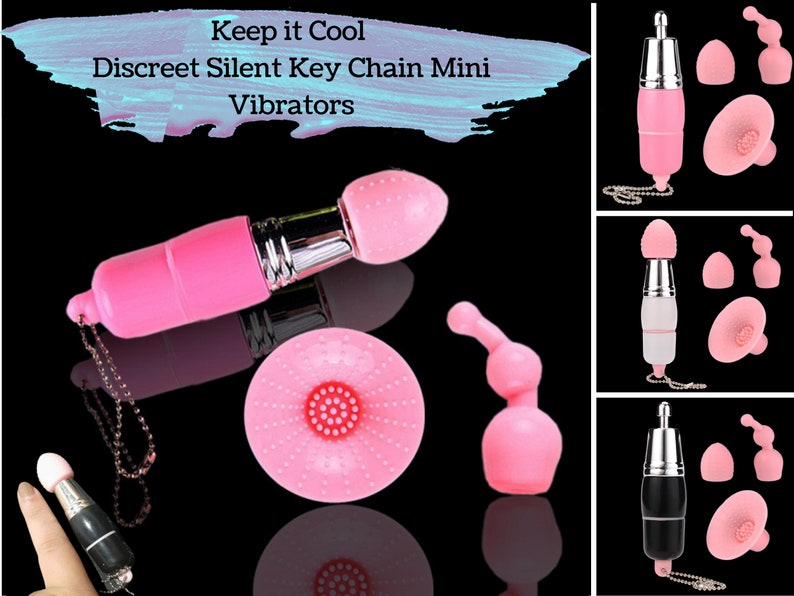 Keep it Cool Keychain Mini Vibrators, Discreet Mini Vibrators the Size of Your Index Finger, Pink Mini Vibrator, Black Mini Vibrator for Her 