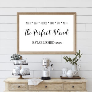 Blended Family Sign | Coffee Bar Sign  | Custom Family Sign | INSTANT DOWNLOAD | editable digital file, Corjl -