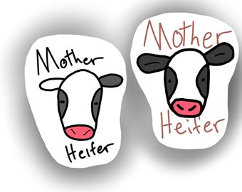 Mother Heifer Sticker | Cow | GoodNotes Stickers | Clip Art | Pre-Cropped | Icons | Joke | Fake Swear | Fun | PNG