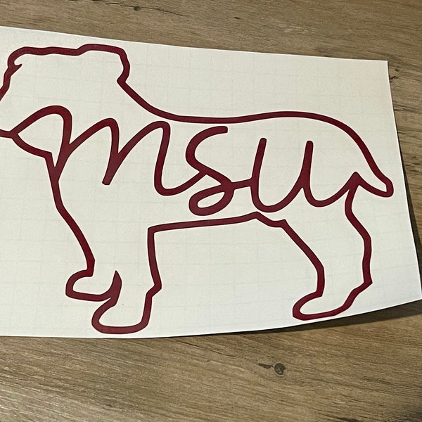 MSU Bulldog Decal, Mississippi State Bulldog Decal