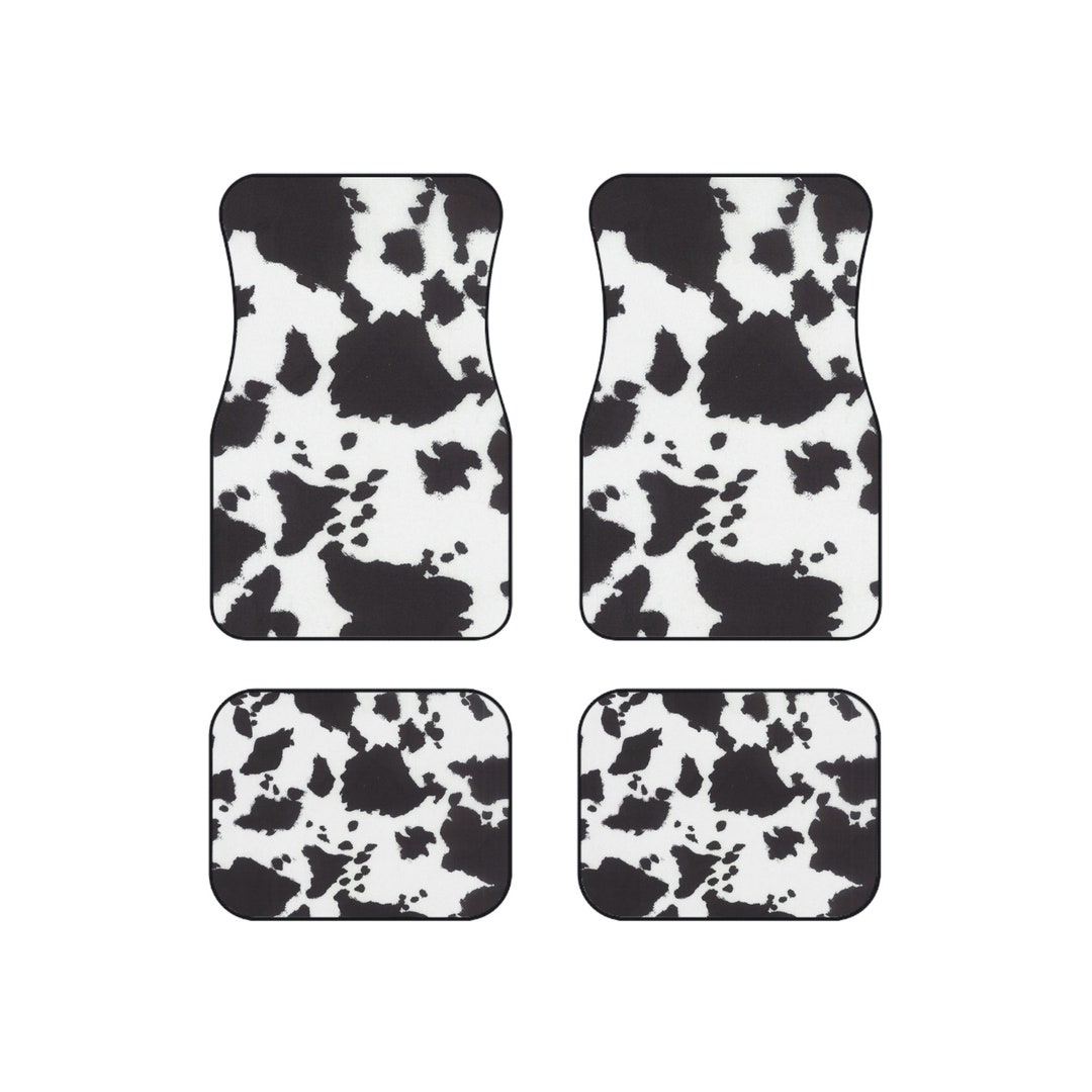 Cow Print Car Floor Mats set of 4 Etsy