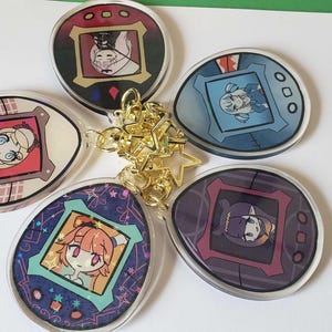 Holo Live EN First Gen Tamagotchi keychains