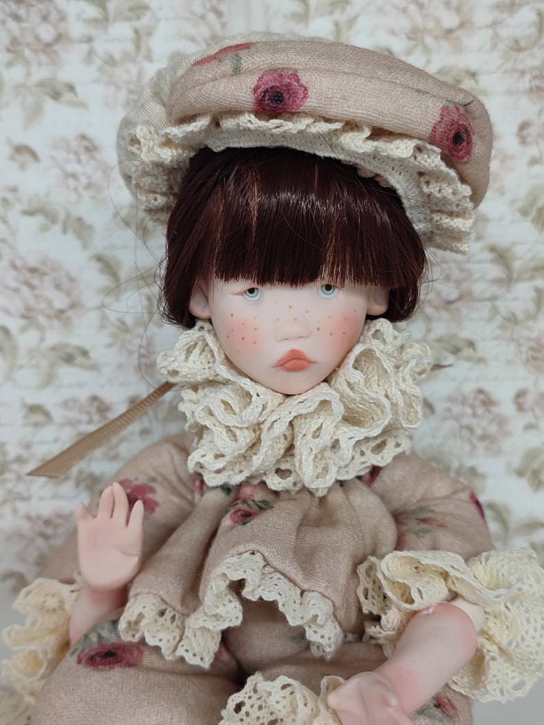 Poupée d'artiste en pâte polymère - OOAK art doll - Handmade collectible doll imagen 10