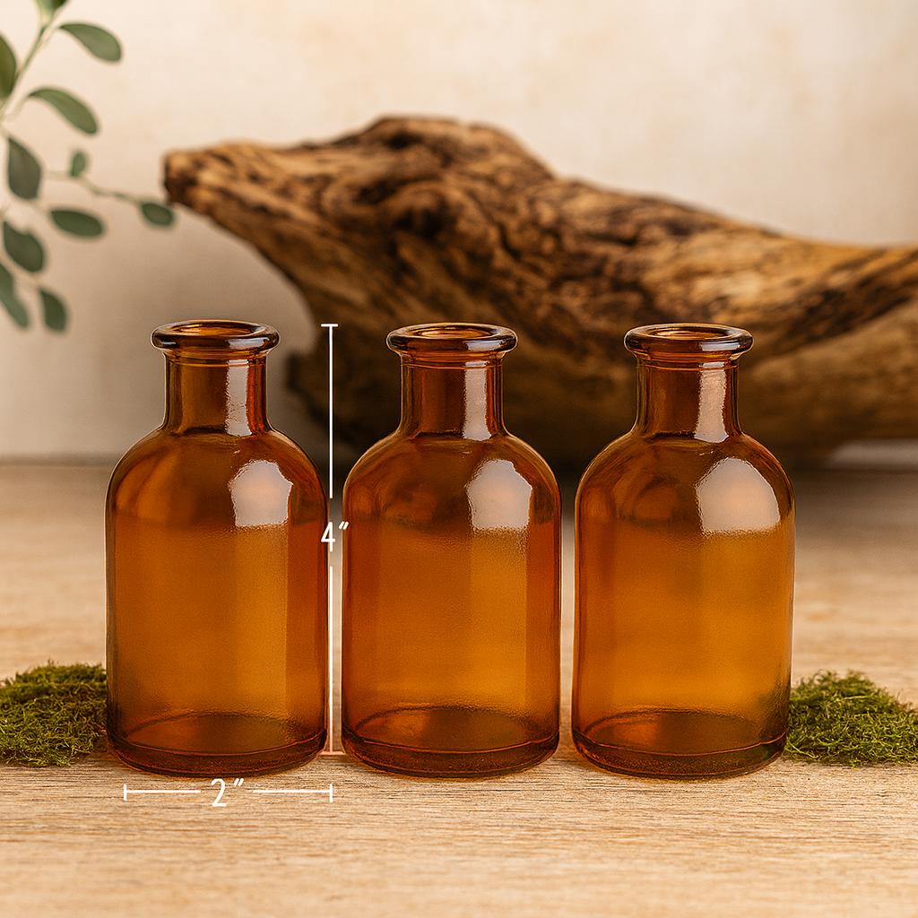 琥珀色のガラスの花瓶 - Etsy 日本