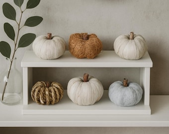 Set di 6 decorazioni autunnali rustiche in stile fattoria con toni neutri e zucca, decorazioni autunnali per la casa, centrotavola decorativo per la tavola