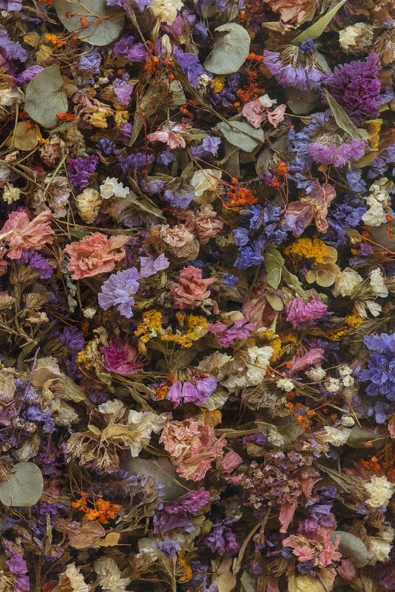 Natural Dried Flower Confetti – Wedding Toss, Wedding Rice, Rustic Table Décor, Resin Art, Candle & Soap Making Petals, Real Dried Flowers