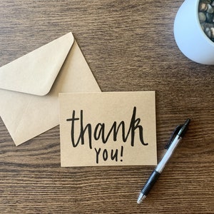 Handmade Thank You Card (Set of 10), Thank You Card, Wedding Thank You Card, Baby Shower Thank You Card, Thank You Note
