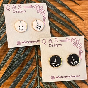 Grucifix earrings - ghost band earring logos