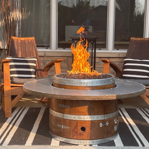 Wine Barrel Fire Pit! (Coffee Table Height)